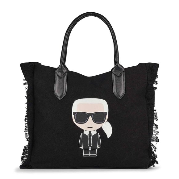 NWT KARL LAGERFELD TOTE SHOULDER BAG BLACK K/IKONIK LOGO NEW women\'s bag